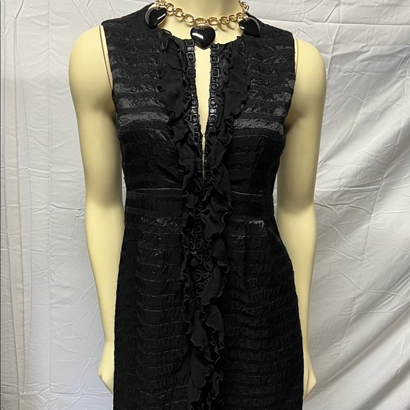 NANETTE LEPORE Elegant Black Ruffled Dress - Picture 1 of 6